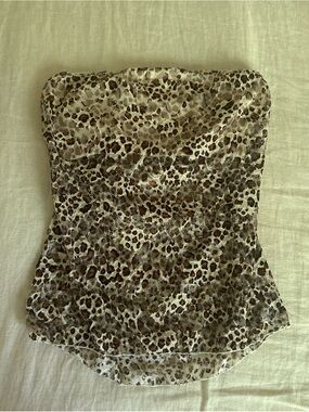 Y2K Lace Leopard Print Tube Top